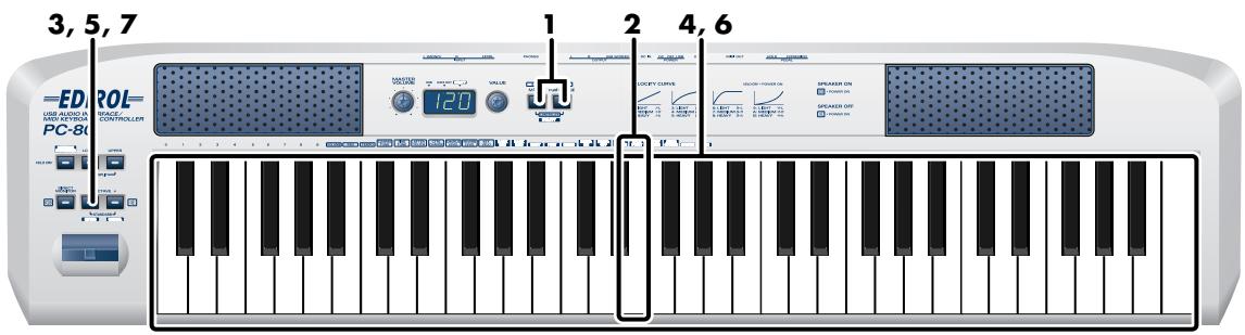 EDIROL PC-80 - Points de split (partage) - 3