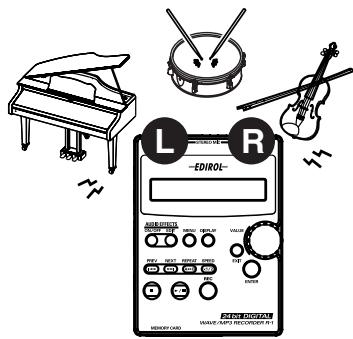 EDIROL R1 - Registrazione mediante il microfono interno - 2