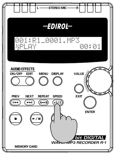 EDIROL R1 - 1/2 PLAY (Half-speed playback) - 1