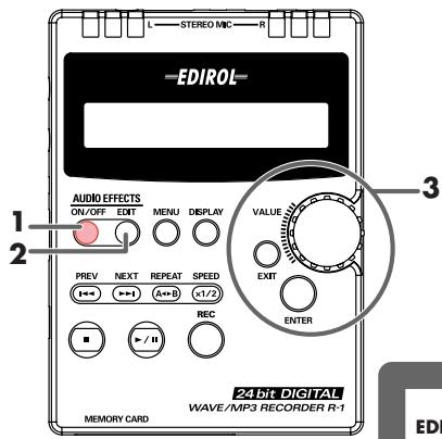 EDIROL R1 - Applying an effect - 1