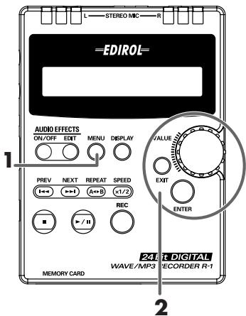 EDIROL R1 - Procedure A - 1