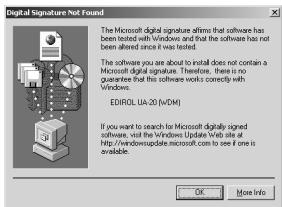 EDIROL UA-20 - If "File signature verification" is set to "Block" - 1