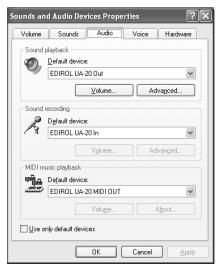 EDIROL UA-20 - Windows 2000/Me - 4