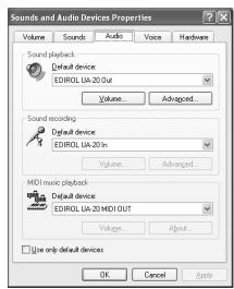 EDIROL UA-20 - Windows 2000/Me - 4