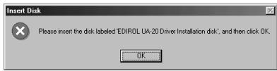 EDIROL UA-20 - Si vous avez modifié l'option "vérification de la signature des fichiers - 5