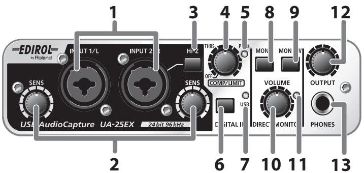 EDIROL UA-25EX - Les amplis externes, les haut-parleurs, le casque et le micro ne sont pas fournis. - 1