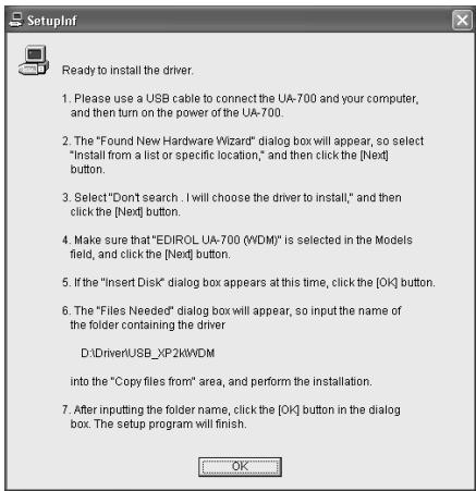 EDIROL UA-700 - D:\Driver\USB XP2K\WDM\SETUPINF.EXE - 2