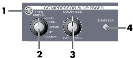 EDIROL UA-700 - ■ Sezione effetti microfono/Compressor & De-esser - 1