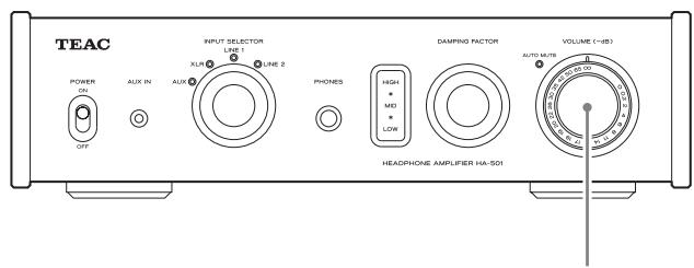TEAC HA501 S - Utilización del mando giratorio DAMPING FACTOR - 1
