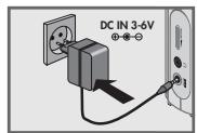 SANGEAN PT-50 - Mains operation (with 6 V/200 mA mains adapter) - 1