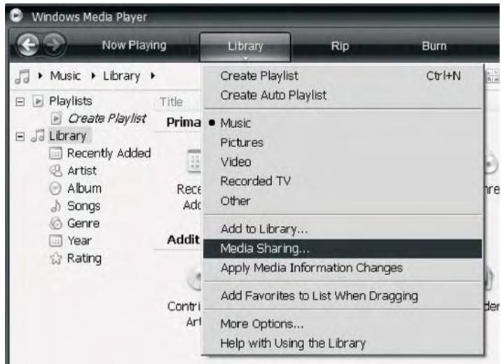 SANGEAN WFR-20 - Set up a Windows PC to allow the radio to access your audio files via a UPnP server - 1