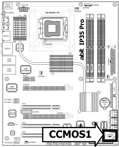 ABIT IP35 PRO - CMOS Memory Clearing Header and Backup Battery - 1