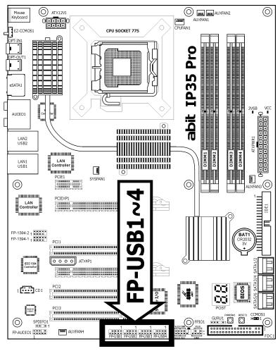 ABIT IP35 PRO - Additional USB 2.0 Port Headers - 1
