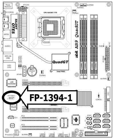 ABIT AB9 QUADGT - Additional IEEE1394 Port Header - 1