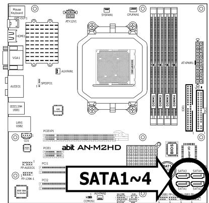 ABIT AN-M2HD - Serial ATA Connectors - 1