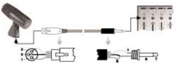 AKG D 550 - Connecting the Microphone to an Unbalanced Input - 1