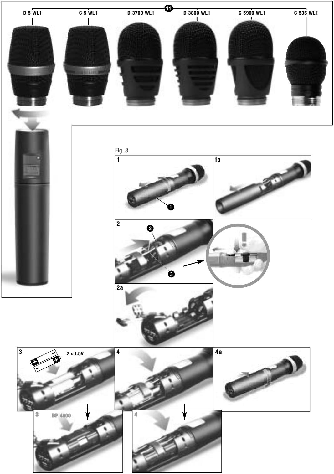 AKG HT 4500 - Colocar as pilhas - 15
