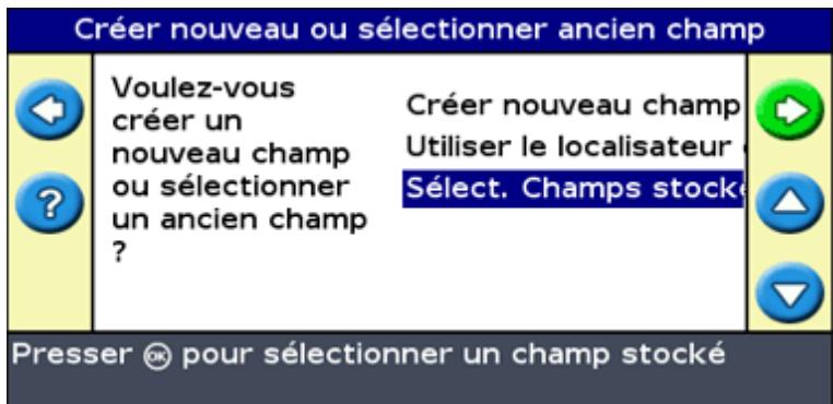 TRIMBLE EZ-GUIDE 500 LIGHTBAR SYSTEM 4.00 - Sélectionner le nom de champ dans une liste - 1