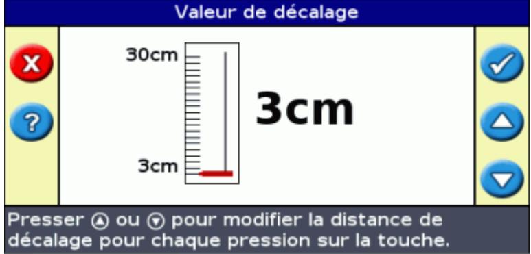 TRIMBLE EZ-GUIDE 500 LIGHTBAR SYSTEM 4.00 - Modification de la valeur d'incrément d'avance - 1