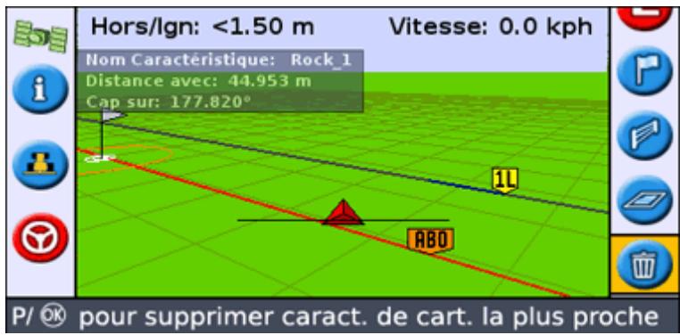 TRIMBLE EZ-GUIDE 500 LIGHTBAR SYSTEM 4.00 - Supprimer manuellement la caractéristique la plus proche - 1
