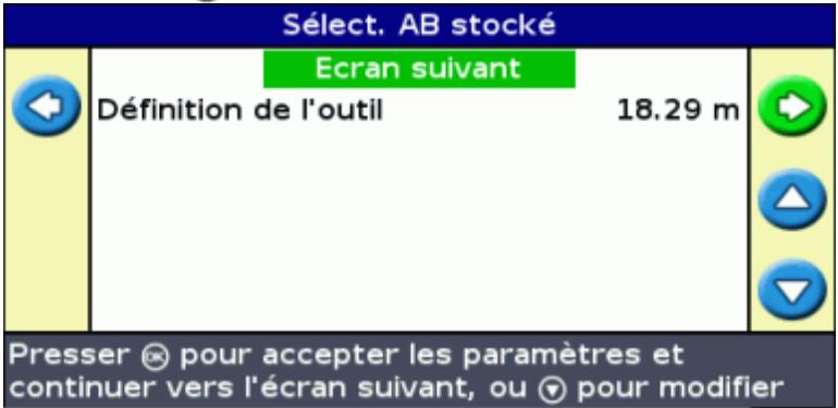TRIMBLE EZ-GUIDE 500 LIGHTBAR SYSTEM 4.00 - Étape 3 : sélection de la ligne à charger - 1