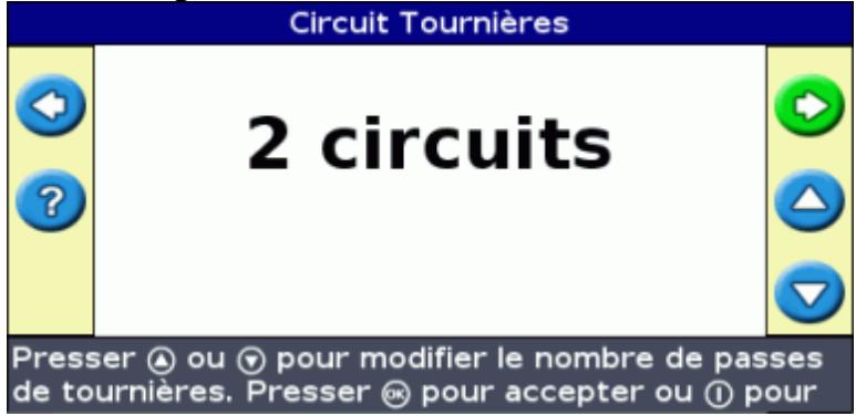 TRIMBLE EZ-GUIDE 500 LIGHTBAR SYSTEM 4.00 - Étape 3 : sélection du nombre de circuit de tournière (si nécessaire) - 1