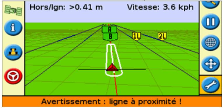 TRIMBLE EZ-GUIDE 500 LIGHTBAR SYSTEM 4.00 - Zones d'avertissement - 1