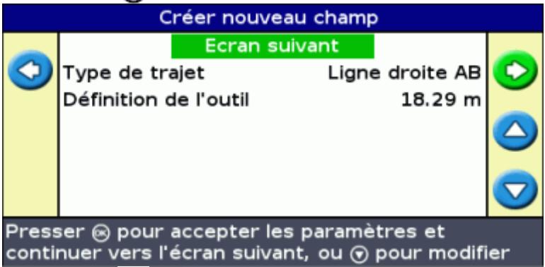 TRIMBLE EZ-GUIDE 500 LIGHTBAR SYSTEM 4.00 - Étape 1 : sélection d'un type de trajet - 1
