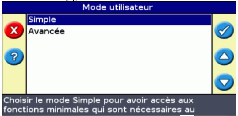 TRIMBLE EZ-GUIDE 500 LIGHTBAR SYSTEM 4.00 - Changement de mode utilisateur - 1