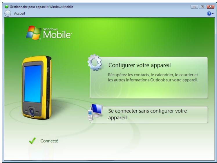 TRIMBLE JUNO SB - Gestion de la connexion à l'aide du gestionnaire pour appareils windows mobile - 1