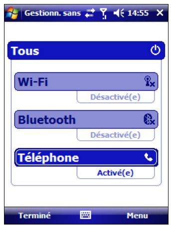 TRIMBLE JUNO SB - Pour allumer ou éteindre les radios à l'aide du gestionnaire sans fil - 1