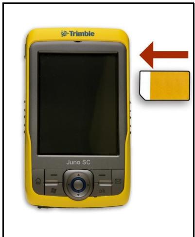 TRIMBLE JUNO SB - Installation et retrait de la carte sim - 4