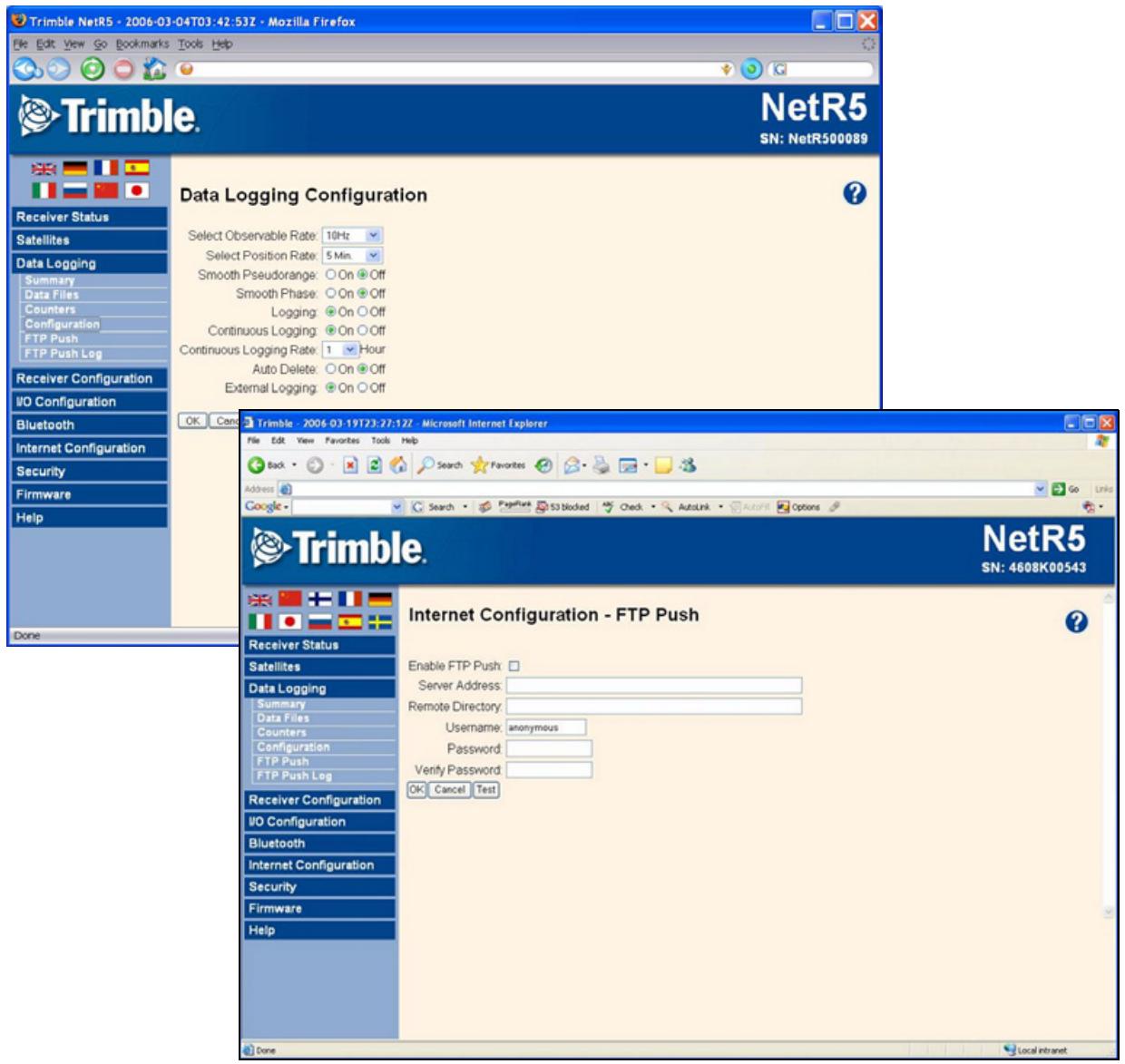 TRIMBLE RECEPTEUR GNSS NETR5 3.10 - Menu enregistrer les données - 1