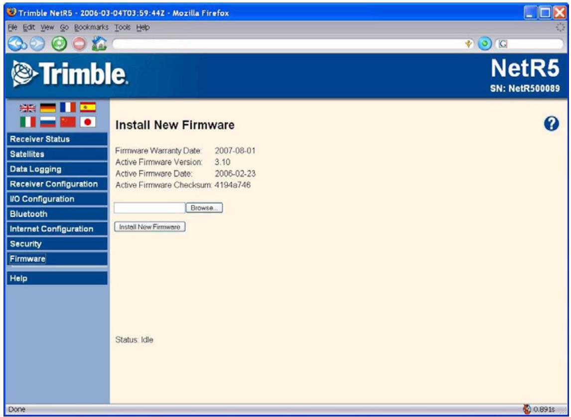 TRIMBLE RECEPTEUR GNSS NETR5 3.10 - Menu micrologiciel - 1