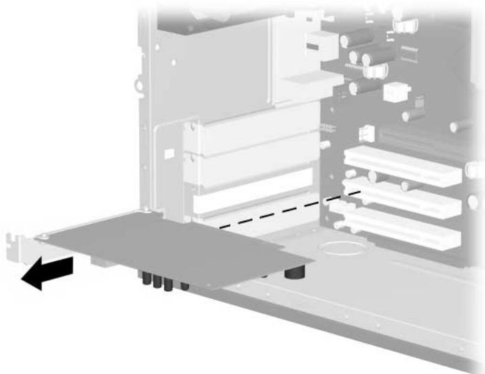 COMPAQ EVO D310 MICROTOUR - Retrait de la vis et de l'obturateur du support d'extension - 1