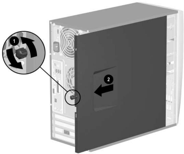 COMPAQ EVO D310 MICROTOUR - Retrait du panneau d'accès de l'ordinateur - 4