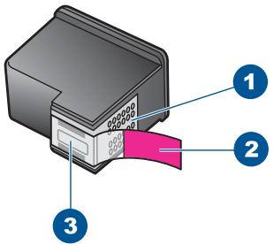 COMPAQ DESKJET K209 - Solution 4 : déterminez si le ruban adhésif a été retiré des cartouches d'impression - 1