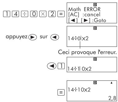 COMPAQ SMARTCALC 300S - Affichage de l'emplacement d'une erreur - 1
