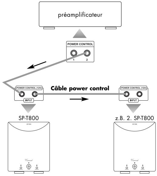 VINCENT SP-T800 - Liaisons câblées pour la commande de mise sous tension (POWER CONTROL) - 1