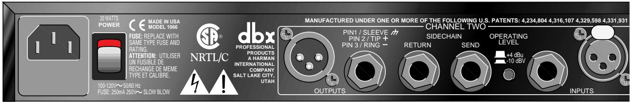 DBX 1066 - Rear Panel - 1