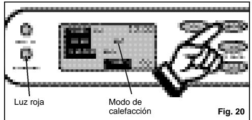 Luz roja Modo de calefacción Fig. 20