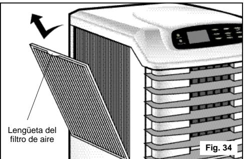 Lengüeta del filtro de aire Fig. 34