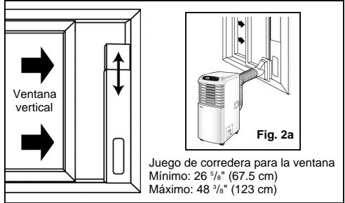 Ventana vertical Juego de corredera para la ventana Mínimo: 26 3/8" (67.5 cm) Máximo: 48 3/8" (123 cm)