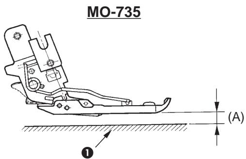 JUKI MO-735 - Hauteur et position latérale du pied-de-biche - 1