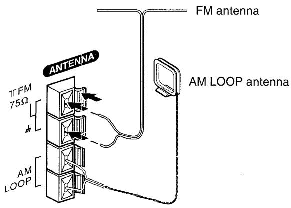 AIWA XR-M33 - Connect the supplied antennas. - 1