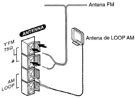 AIWA XR-M33 - Conecte las antennas suministradas. - 1