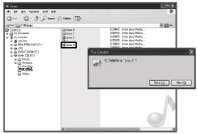 IRIVER CLIX 2 - Supprimer un fichier/dossier sur le produit - 1