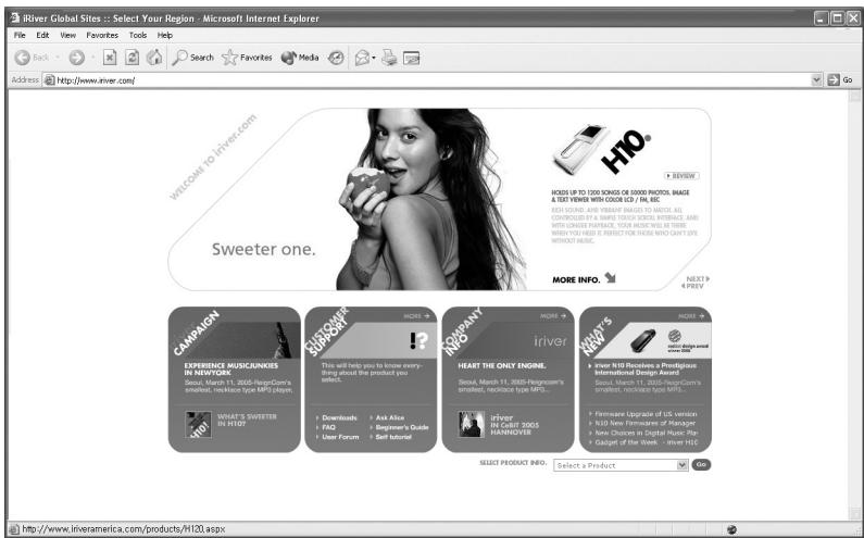 IRIVER H10 JR - Site web iriver - 1