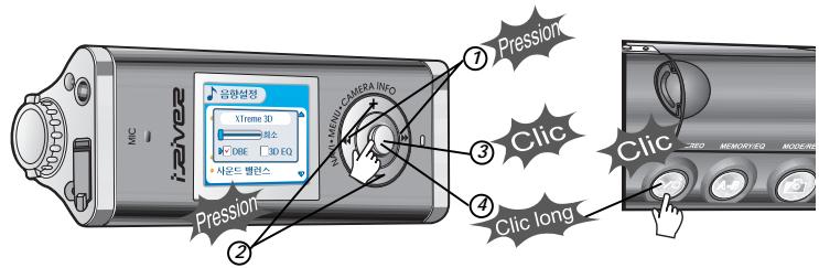 IRIVER IFP-1000 - Personnaliser les fonctions de réglage (menu) - 2