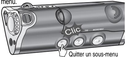 IRIVER IFP-1000 - Quitter un sous-menu - 1